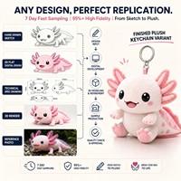 Porte-clés Mascotte Axolotl en Peluche Personnalisé OEM ODM, Service d'Échantillonnage Rapide, Jouet en Peluche Personnalisé, Animal en Peluche, Logo Brodé Personnalisé