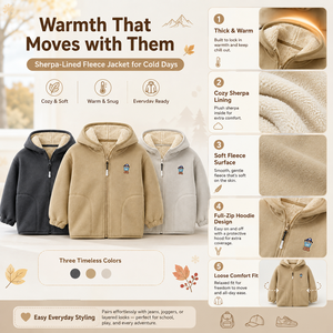 Veste d'hiver 2026 pour garçons en polaire sherpa, épaisse et chaude, à fermeture éclair, avec capuche, manteau décontracté ample pour enfants, doublure <span class=keywords><strong>Teddy</strong></span>, vêtement d'extérieur tendance - Product Image 5