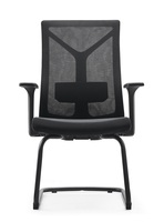 Chaise de bureau en maille noire très confortable, chaise d'ordinateur ergonomique pour s'asseoir longtemps dans le bureau/salle de réunion