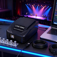 Dongle USB DMX512 de 1024 Canales, Interfaz USB DMX, Software para PC, Controlador de Iluminación DMX para Luces de Escenario y DJ