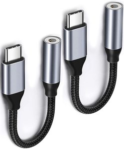 Adaptateur audio USB-C vers prise casque 3,5 mm, câble tressé en nylon avec puces DAC, adaptateur AUX - Product Image 1