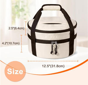 Borsa Termica Rotonda Personalizzata per Pizza, Contenitore per Casseruole e Torte per Picnic, Campeggio e Feste - Product Image 6