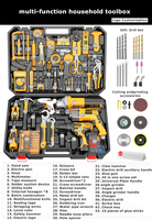 Kit combiné d'outils électriques sans fil : perceuse, clé à main, boîte à outils et autres outils