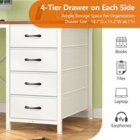 Bureau d'ordinateur marron avec tiroirs pour bureau à domicile, chambre, salon, travail, étude et jeux