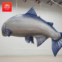 Poissons gonflables de requin pour la décoration d'événements, Statue gonflable personnalisée de dessin animé de grand requin