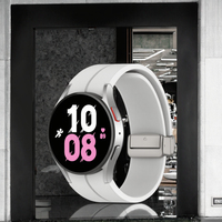 Bracelet de montre en silicone pliable à boucle magnétique argentée confortable et tendance, nouveau modèle, 20 mm, pour montre 7 FE