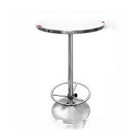 Table circulaire chromée ronde Offre Spéciale table de pub avec logo personnalisé Table de bar bon marché en gros en métal rond au meilleur prix avec repose-pieds