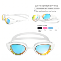 Gafas de Natación de Silicona con Logotipo de Marca Privada Directo de Fábrica, Lentes de PC con Forma y Color Personalizados, Antivaho, Protección UV, Impermeables