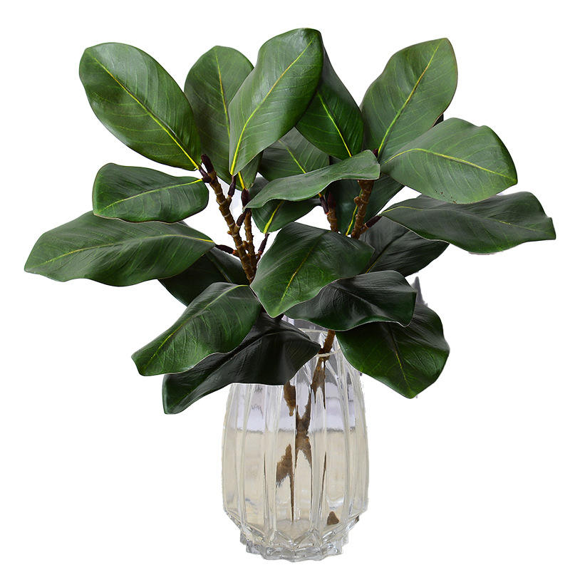 Wholesale 55cm Artificial Magnolia Leaves Branch Greenery Soft PVC ...