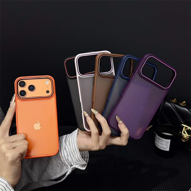 Lichicase Simple Pure Color Skin Touch Frosted Translucent Bumper Case for Samsung A07 F70E M17E Hybrid Back Cover