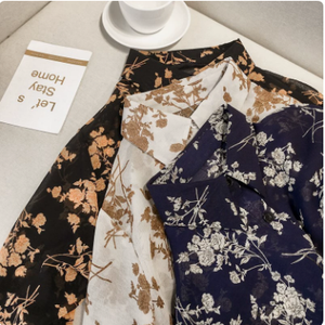 Blus bunga lengan panjang wanita, Blus Musim Semi dan Gugur - Product Image 4
