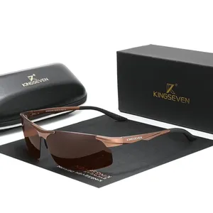 Genuine KINGSEVEN Novos Óculos De Sol De Alumínio Polarizado para Homens Condução Espelho Lentes para Aviação das Mulheres Óculos dos homens N9126