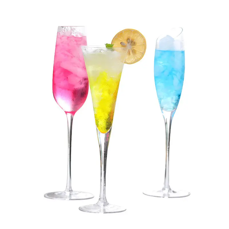 Home uses lead free crystal champagne glasses hand blown champagne flute glass goblet wine