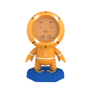 Réveil numérique mignon en forme de ballon de basket, veilleuse, horloge pour enfants, entraînement au sommeil, projection LCD, réveil avec expression - Product Image 1