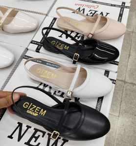 Chaussures ballerines à talon court pour femmes, sandales à talon court de 1 cm, pointures 36-40, fabriquées en Turquie - Product Image 2