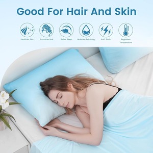 이집트산 코튼 아이스 실크 미국식 통기성 맞춤형 모던 심플 스타일 단색 600TC 베갯잇 40수 원단 - Product Image 2
