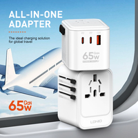 LDNIO Z6 GaN Rallonge USB PD Wall Exchange Power Adapter Multi Plug Universal Travel Adapter Dual Type-C Travel Adapter