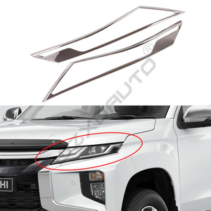 WZXD 2019 for Triton L200 Full Chrome Kit Handle <b>Covers</b> <b>Head</b> Tail Lamp Trim Trunk Lid Moulding - Product Image 4