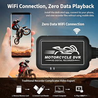 Caméra de tableau de bord WIFI pour moto, double caméra 1080P avant/arrière, étanche, vision nocturne, enregistrement en boucle, angle de 150°, contrôle par application, GPS en option