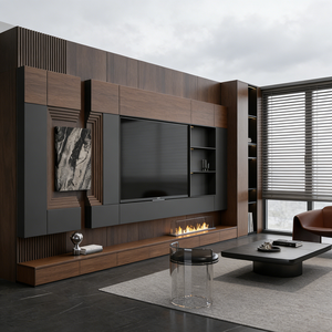 <span class=keywords><strong>Mobile</strong></span> <span class=keywords><strong>TV</strong></span> in Legno Massello di Noce Nero Nordamericano, Design Moderno e Semplice, <span class=keywords><strong>Arredamento</strong></span> Personalizzato BALOM per Soggiorno - Product Image 2