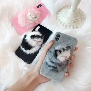 2023 Novo Produto Profissional Animal Cat Fur Phone Case 3D Stereoscopic Animal Phone Cover para iPhone 11 12 13 14 Pro Max