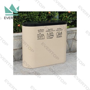 SD-55 Trong Nhà Ngoài Trời Thùng Rác Có Thể Chất Thải Phân Tập Hợp Mở Top Vòng Tái Chế Bin Thùng Rác Bin 3 Ngăn Chất Thải Bin Thép Không Gỉ - Product Image 2