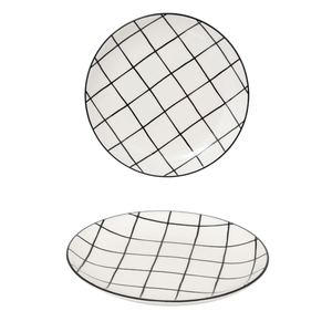 Assiette à dessert en céramique à bords carrés 20x2.3cm - Product Image 1