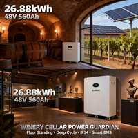 Baterai Lithium Ion 26kWh 48V 560Ah untuk Sistem Baterai Tipe Lantai dengan Roda