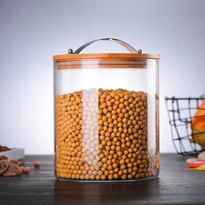Pot de stockage en verre hermtique transparent, de grande taille, avec couvercle et poignée, de 4000ml - Product Image 5