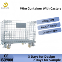 Easylink Chariot élévateur à cage en treillis métallique en acier Q235 durable, conception pliable, capacité 1200 kg, roues de 5 pouces, électrolytique