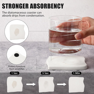 Posavasos blancos absorbentes únicos Posavasos estéticos modernos Instant Dry <span class=keywords><strong>Ston</strong></span> Drink Absorbente CC Mat para bebidas - Product Image 3