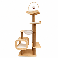 Erluxi All-Stars Luxe Grande Maison d'escalade en bois massif et sisal, Arbre à chat intelligent peu encombrant avec griffoir