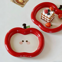 Assiette à pommes célèbre sur Internet |   Plateau de rangement pour bijoux en céramique, design élégant et de haute qualité, plateau pour bougies d'aromathérapie, assiette à dessert de luxe
