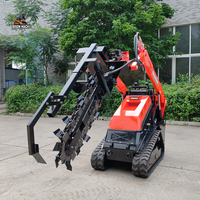 Minicargadora Compacta XC1100 Euro5 con Certificación CE, Larga Vida Útil, Bombas de Alta Gama e Implemento de Zanjadora para Trabajos Agrícolas