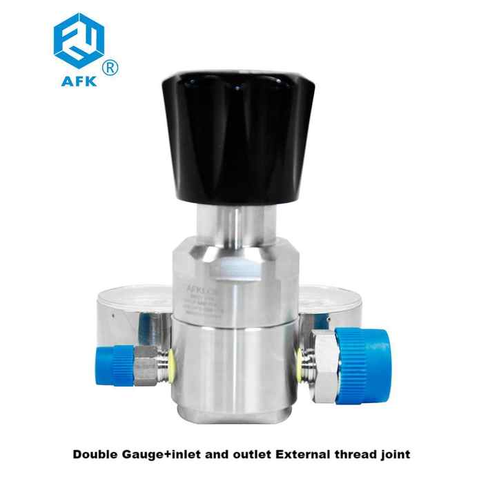 AFK Stainless Steel High Pressure Regulator 6000 psi Nitrogen Oxygen Regulator Valve Methane Pressure Regulator