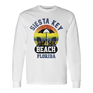 Camiseta de manga larga con diseño desgastado de Siesta Key Beach, Florida, recuerdo - Product Image 2