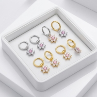 Boucle d'oreille créole en forme de fleur pour cartilage, nouveau design 2026, anneau de piercing nasal, bijoux de piercing corporel en cuivre pour narine