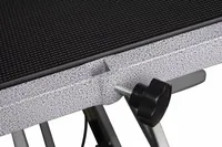 Mesa de Peluquería Profesional Hidráulica Ajustable en Altura FT-804L con Brazo de Peluquería Superior, Negra, de un Solo Lado