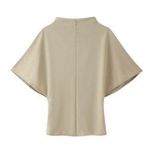 MYST&ZA Abbigliamento Donna Primavera 2026 Nuova Moda Semplice <span class=keywords><strong>Top</strong></span> a <span class=keywords><strong>Collo</strong></span> <span class=keywords><strong>Alto</strong></span> <span class=keywords><strong>con</strong></span> Maniche Corte e Drappeggio 1165020 1165021 - Product Image 6