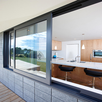 Ventanas Corredizas Verticales de Aluminio Modernas Personalizadas, Resistentes al Viento, para Uso en Villas
