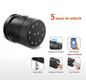 Akıllı TTlock App uzaktan kumanda elektronik dijital kilit şifre parmak baskı yuvarlak topuzu Tuya akıllı kapı kilidi - Product Image 2