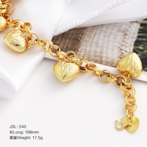 Bracelets en laiton plaqué or 24 carats pour femmes, avec breloques - Product Image 1