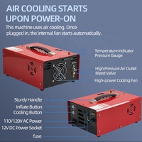 Compresseur d'air PCP portable SolidTop 12V DC 4500PSI, moteur et pompe 30MPa/300bar 110V 220V, sans huile, arrêt automatique, plongée sous-marine