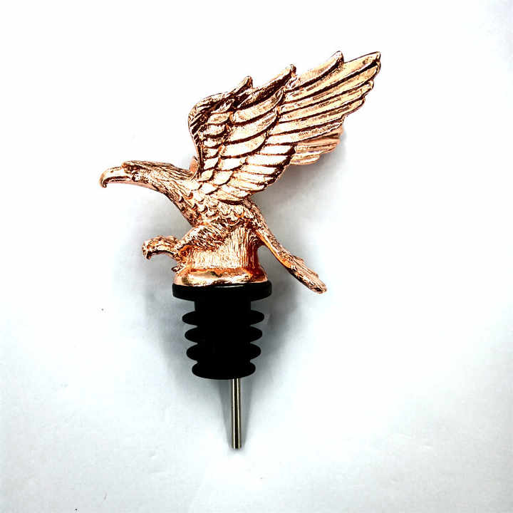 Factory Creative Zinc Alloy Fancy Wine Pourer Eagle Head Pourer Bottle Stopper