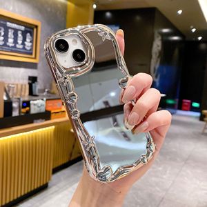 Popolare Custodia per Cellulare Stile Femminile con Onde Tridimensionali, Specchio Argentato Elettroplaccato, Design a Cuore per <span class=keywords><strong>iPhone</strong></span> <span class=keywords><strong>11</strong></span> 12 Pro Max - Product Image 6