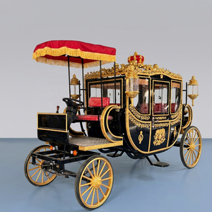 Carrosse de mariage noir et or style royal à prix de gros – Carrosse élégant pour mariages et événements royaux - Product Image 1