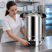 Sterilisator Uap Autoklaf Digital 24L Buka Cepat Vertikal Stainless Steel Laboratorium Medis 126C 0.165MPa 15kg