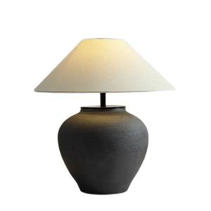 Wabi-Sabi Style Ceramic Pot <b>Table</b> Lamp Japanese Minimalist <b>Retro</b> Decorative Item for Living Room Bedroom <b>Bedside</b> Hotel Homestay - Product Image 5