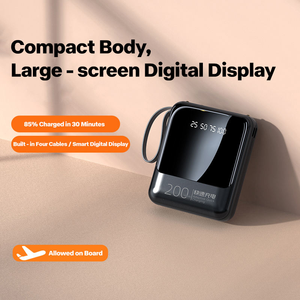 Venta al por mayor banco de energía portátil con 10000mAh USB logotipo personalizado <span class=keywords><strong>4</strong></span> cables de carga mejor Mini banco de energía móvil 20000mAh OEM promoción - Product Image 5