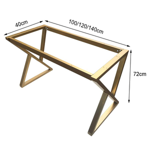 Milieu moderne industriel métal acier Table support jambes support <span class=keywords><strong>pied</strong></span> or bricolage meubles jambes bureau Table à manger cadre - Product Image 5